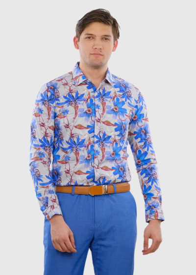 Tomer Slim Fit men's floral printed shirt