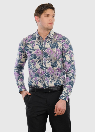 Emiliano Slim Fit мужская рубашка с цветочным принтом