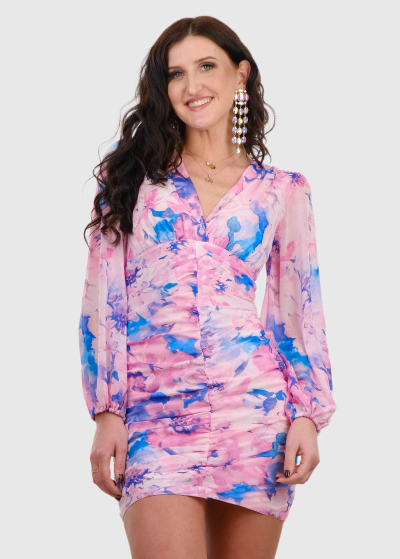 Silvia long sleeve evening dress