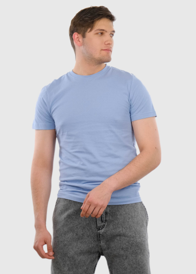 Aurelio Simple gaiši zils vīriešu t-krekls