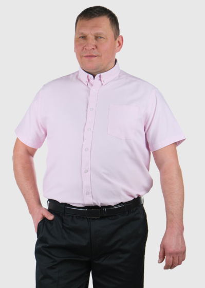 Raul Plus Size light pink shirt with short sleeves