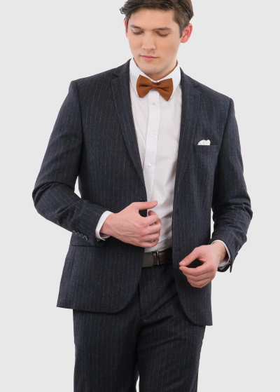 Annibale tumši pelēks pieguļošs uzvalks ar vilnu