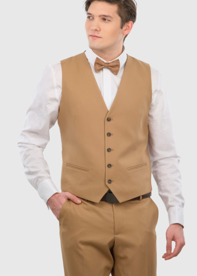 Anacleto light brown mens classic vest