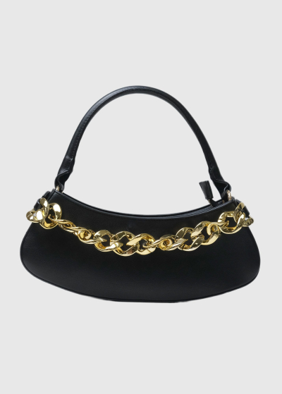 Ermenegilda black womens bag with chain