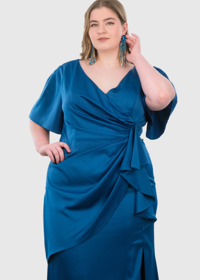 Luana Plus Size dark blue evening dress