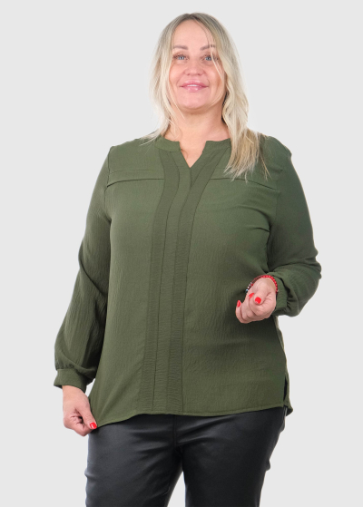 Jolanda Plus Size khaki blouse