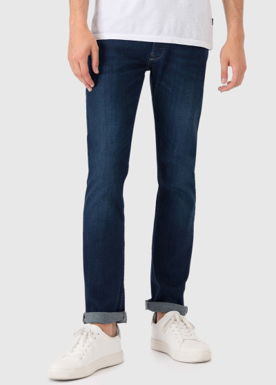 Slim Fit tumši zili vīriešu džinsi