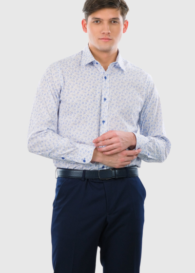 Slim Fit white men's printed shirt