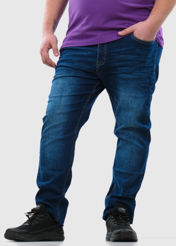 Alberto Slim Fit Lielo Izmēru zili vīriešu džinsi