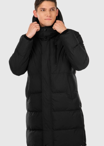 Durante black warm mens jacket with hood