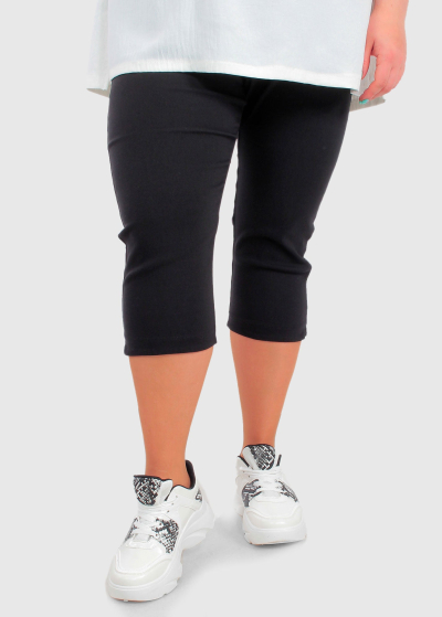 Ginevra Plus Size черные укороченные брюки
