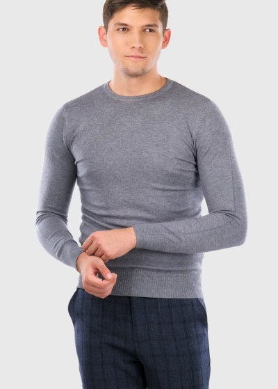 Gianni grey men's sweater with round neck