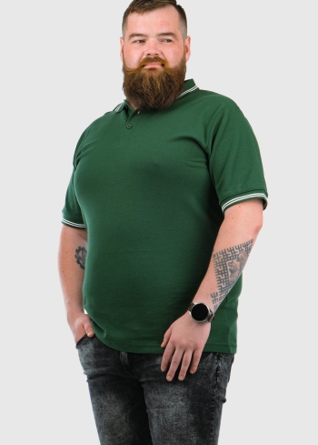 Fausto Plus Size green men's Polo Shirt