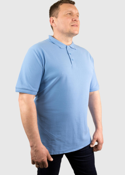 Ermanno Plus Size blue men's Polo Shirt