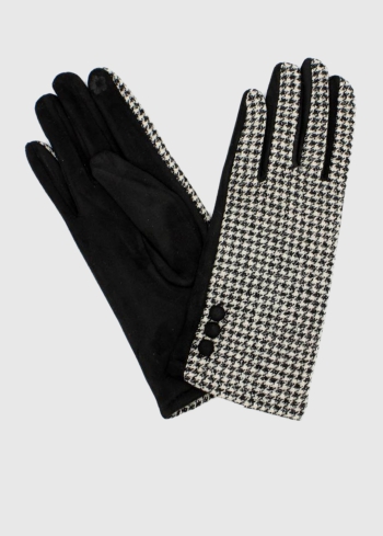 Orsola black womens printed gloves