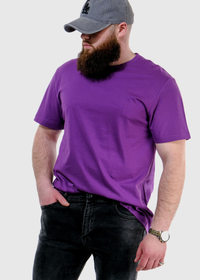 Aurelio Simple Lielo izmēru violets vīriešu t-krekls
