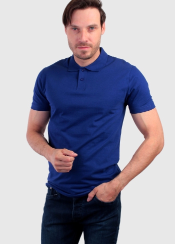 Enrico Plus Size blue men's Polo Shirt