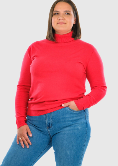 Eulalia Plus Size red women's turtleneck