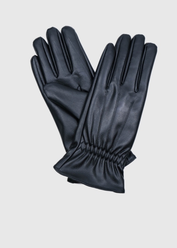 Vittore black leather gloves