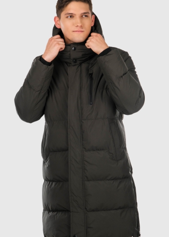 Durante dark green warm men's jacket with hood