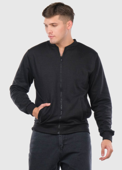 Ennio black mens zipped sweater