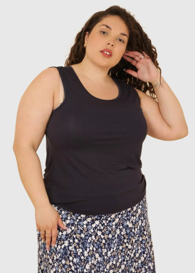 Alessa Lielo izmēru tumši zils sieviešu tops