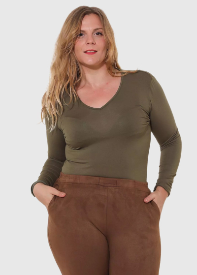 Agrippina Plus Size khaki longsleeve