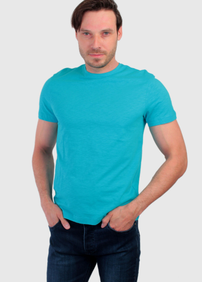 Nicola turquoise organic cotton men's t-shirt