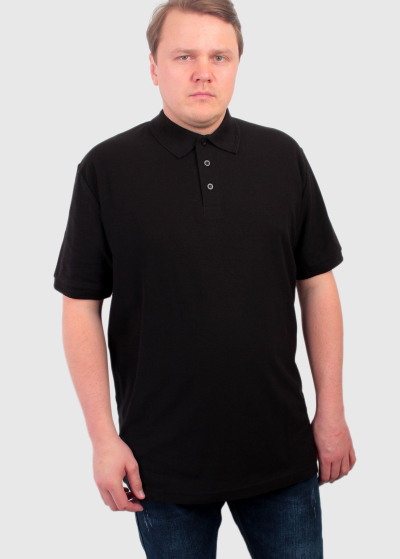 Ermanno Plus Size black men's Polo Shirt