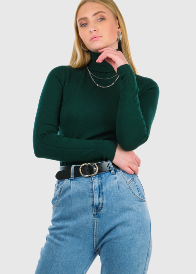 Perla зеленая женская водолазка
