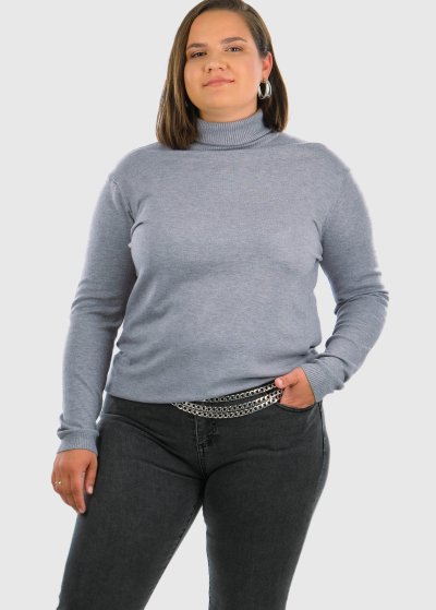 Eulalia Plus Size grey women's turtleneck