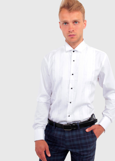 Slim Fit белая мужская рубашка