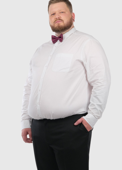 Regular Fit Plus Size izmēru balts krekls