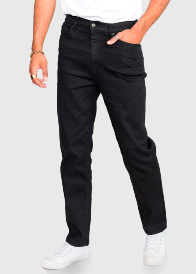 Amedeo Slim Fit Lielo izmēru melni vīriešu džinsi