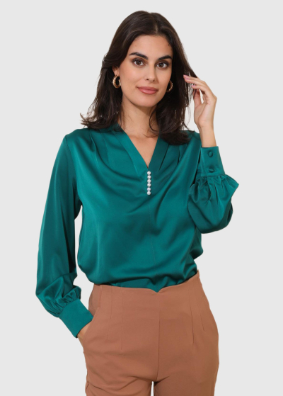 Delfina  green women's blouse