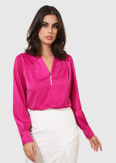 Delfina pink women's blouse