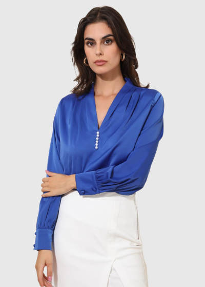 Delfina blue women's blouse