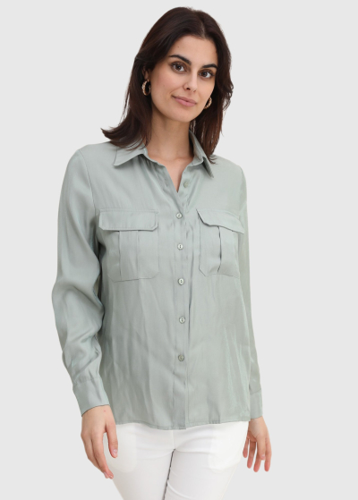 Diletta light-green shirt with pockets
