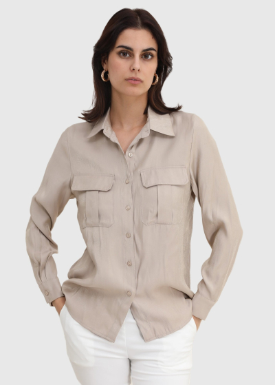 Diletta beige shirt wit pockets