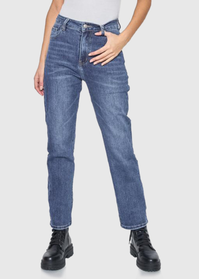 Bibiana Mom Fit синие женские джинсы