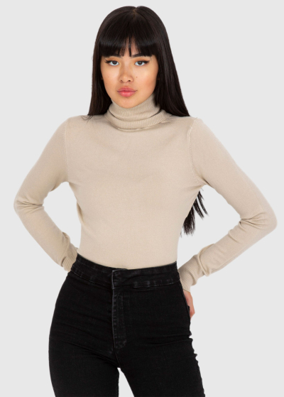 Margherita beige womens turtleneck