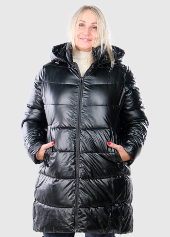 Isotta Plus Size black womens quilted jacket