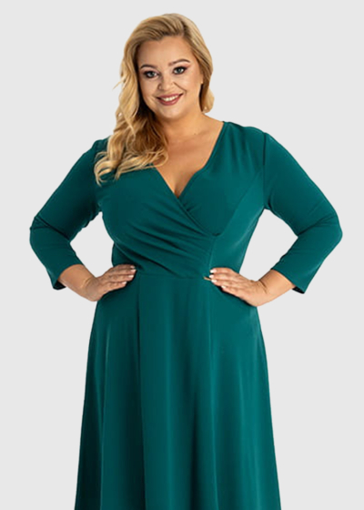Giusi Plus Size green evening dress