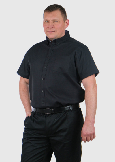 Raul Plus Size black shirt with short sleeves