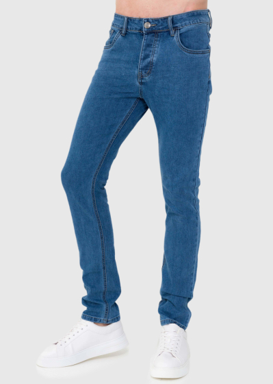 Slim Fit blue men's jeans with pockets